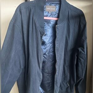 Slate and stone silk lined bomber jacket